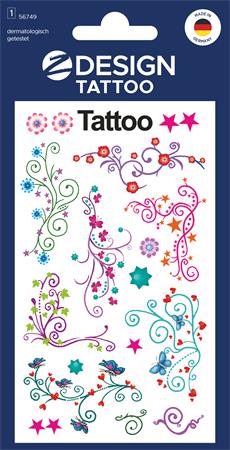 Matrica, tetoválás, 1 ív, 76x120 mm, AVERY ZWECKFORM, "Z-Design No.56749", ornamentika